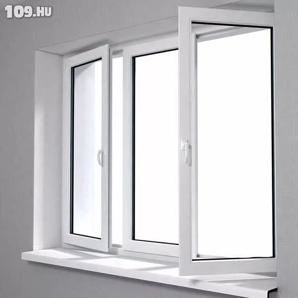 Nyílászáró műanyag fix ablak, 76 mm-es profilból 800X800 mm (Fehér)
